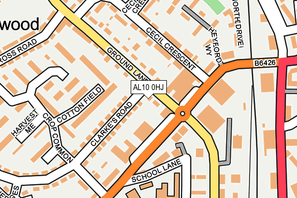 AL10 0HJ map - OS OpenMap – Local (Ordnance Survey) AL10 0HJ map - OS OpenMap – Local (Ordnance Survey)