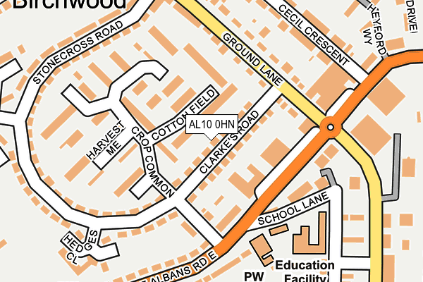 AL10 0HN map - OS OpenMap – Local (Ordnance Survey)