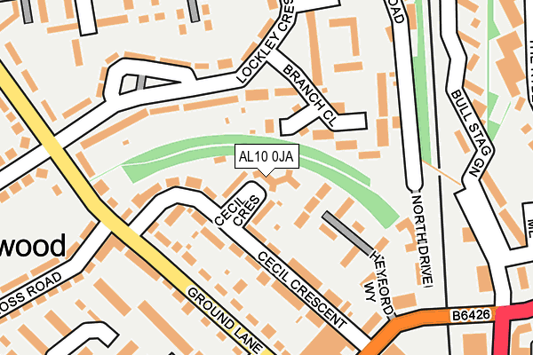 AL10 0JA map - OS OpenMap – Local (Ordnance Survey) AL10 0JA map - OS OpenMap – Local (Ordnance Survey)