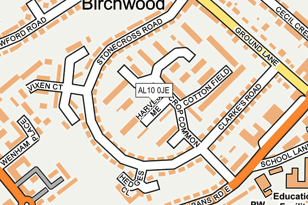 AL10 0JE map - OS OpenMap – Local (Ordnance Survey) AL10 0JE map - OS OpenMap – Local (Ordnance Survey)