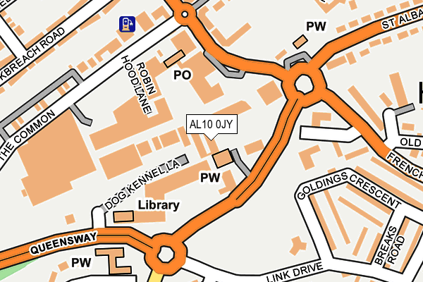AL10 0JY map - OS OpenMap – Local (Ordnance Survey)