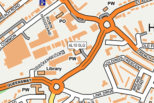 AL10 0LG map - OS OpenMap – Local (Ordnance Survey) AL10 0LG map - OS OpenMap – Local (Ordnance Survey)