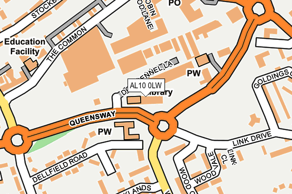 AL10 0LW map - OS OpenMap – Local (Ordnance Survey) AL10 0LW map - OS OpenMap – Local (Ordnance Survey)