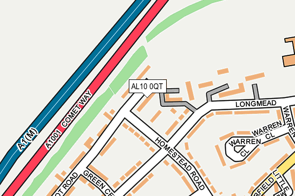 AL10 0QT map - OS OpenMap – Local (Ordnance Survey) AL10 0QT map - OS OpenMap – Local (Ordnance Survey)