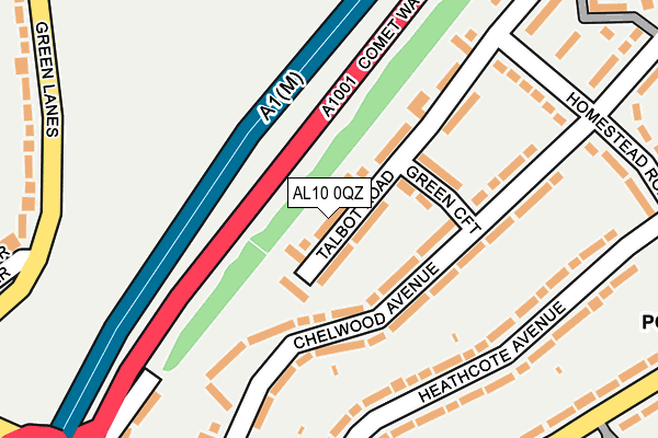 AL10 0QZ map - OS OpenMap – Local (Ordnance Survey) AL10 0QZ map - OS OpenMap – Local (Ordnance Survey)