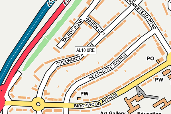 AL10 0RE map - OS OpenMap – Local (Ordnance Survey) AL10 0RE map - OS OpenMap – Local (Ordnance Survey)