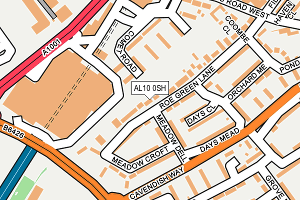 AL10 0SH map - OS OpenMap – Local (Ordnance Survey) AL10 0SH map - OS OpenMap – Local (Ordnance Survey)