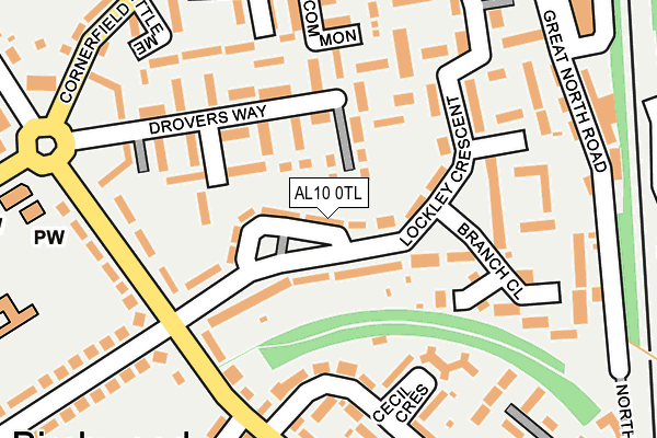 AL10 0TL map - OS OpenMap – Local (Ordnance Survey) AL10 0TL map - OS OpenMap – Local (Ordnance Survey)