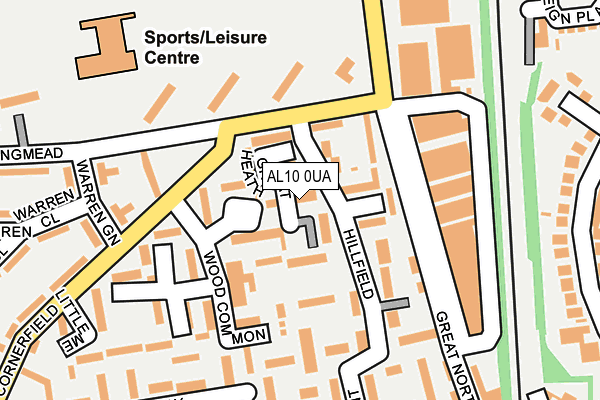 AL10 0UA map - OS OpenMap – Local (Ordnance Survey)