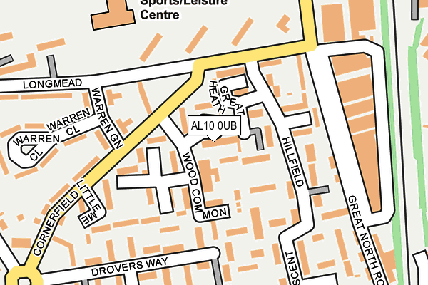 AL10 0UB map - OS OpenMap – Local (Ordnance Survey) AL10 0UB map - OS OpenMap – Local (Ordnance Survey)