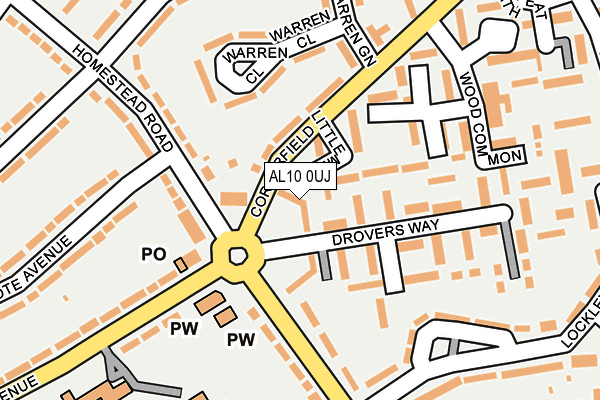 AL10 0UJ map - OS OpenMap – Local (Ordnance Survey) AL10 0UJ map - OS OpenMap – Local (Ordnance Survey)