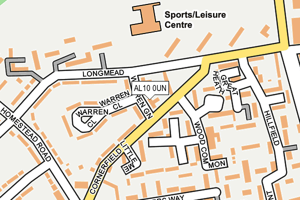 AL10 0UN map - OS OpenMap – Local (Ordnance Survey) AL10 0UN map - OS OpenMap – Local (Ordnance Survey)
