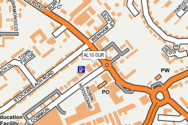 AL10 0UR map - OS OpenMap – Local (Ordnance Survey) AL10 0UR map - OS OpenMap – Local (Ordnance Survey)