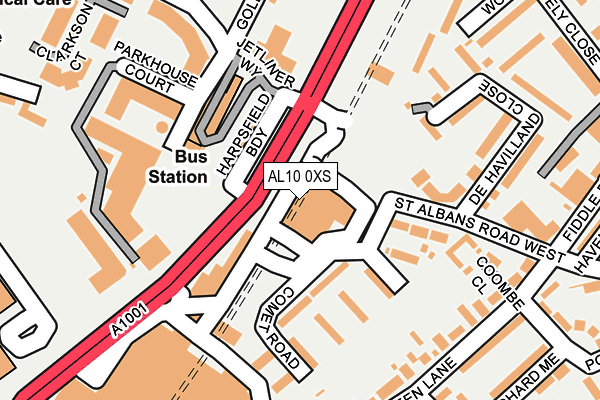 AL10 0XS map - OS OpenMap – Local (Ordnance Survey) AL10 0XS map - OS OpenMap – Local (Ordnance Survey)