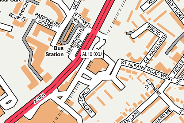 AL10 0XU map - OS OpenMap – Local (Ordnance Survey) AL10 0XU map - OS OpenMap – Local (Ordnance Survey)