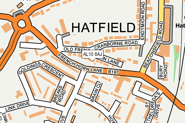 AL10 8AJ map - OS OpenMap – Local (Ordnance Survey) AL10 8AJ map - OS OpenMap – Local (Ordnance Survey)