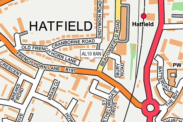 AL10 8AN map - OS OpenMap – Local (Ordnance Survey) AL10 8AN map - OS OpenMap – Local (Ordnance Survey)