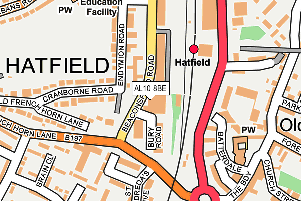 AL10 8BE map - OS OpenMap – Local (Ordnance Survey) AL10 8BE map - OS OpenMap – Local (Ordnance Survey)