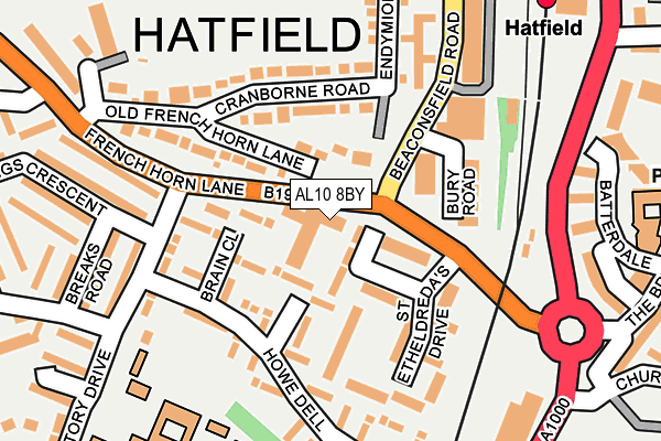 AL10 8BY map - OS OpenMap – Local (Ordnance Survey) AL10 8BY map - OS OpenMap – Local (Ordnance Survey)
