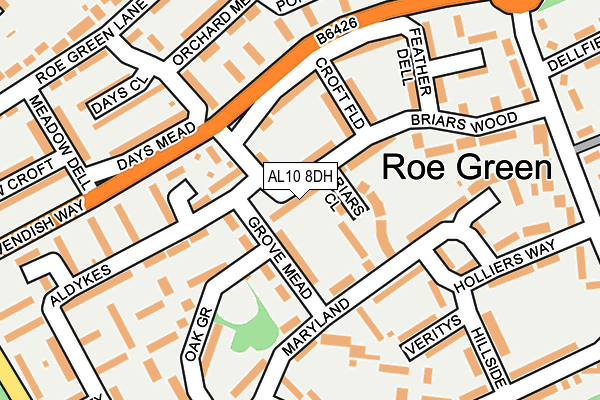AL10 8DH map - OS OpenMap – Local (Ordnance Survey) AL10 8DH map - OS OpenMap – Local (Ordnance Survey)