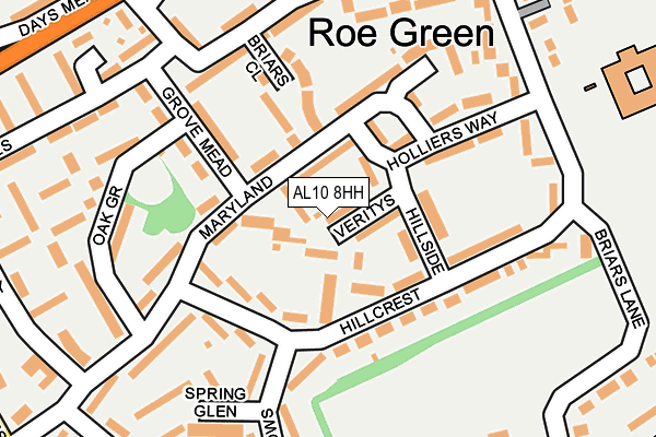 AL10 8HH map - OS OpenMap – Local (Ordnance Survey) AL10 8HH map - OS OpenMap – Local (Ordnance Survey)