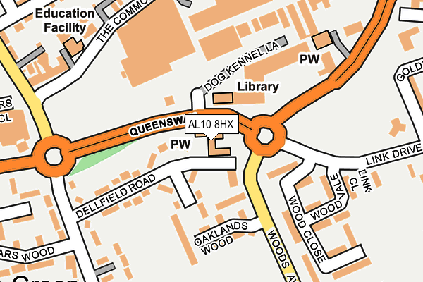 AL10 8HX map - OS OpenMap – Local (Ordnance Survey) AL10 8HX map - OS OpenMap – Local (Ordnance Survey)