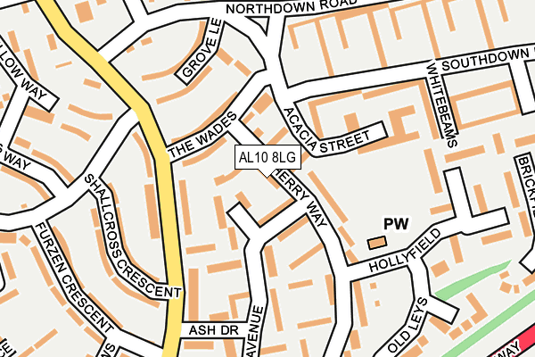 AL10 8LG map - OS OpenMap – Local (Ordnance Survey) AL10 8LG map - OS OpenMap – Local (Ordnance Survey)
