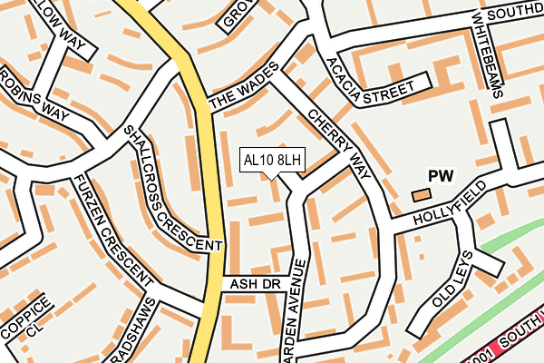AL10 8LH map - OS OpenMap – Local (Ordnance Survey) AL10 8LH map - OS OpenMap – Local (Ordnance Survey)