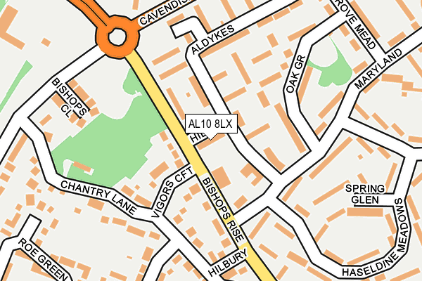 AL10 8LX map - OS OpenMap – Local (Ordnance Survey) AL10 8LX map - OS OpenMap – Local (Ordnance Survey)