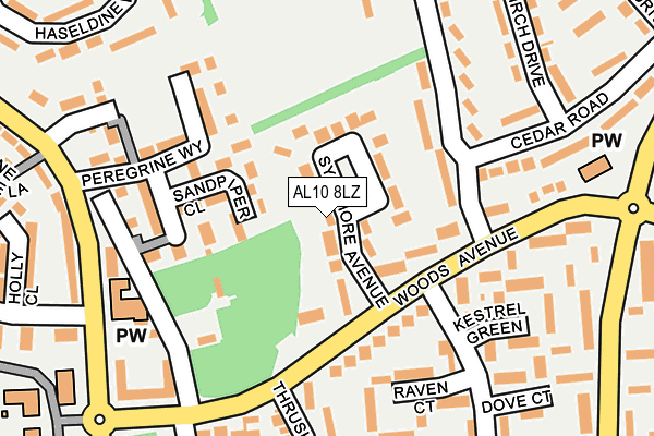AL10 8LZ map - OS OpenMap – Local (Ordnance Survey) AL10 8LZ map - OS OpenMap – Local (Ordnance Survey)