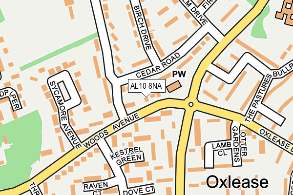 AL10 8NA map - OS OpenMap – Local (Ordnance Survey) AL10 8NA map - OS OpenMap – Local (Ordnance Survey)