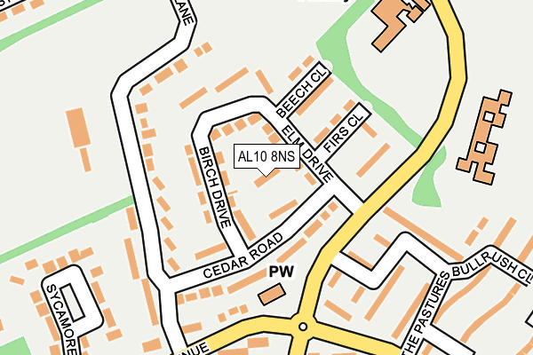 AL10 8NS map - OS OpenMap – Local (Ordnance Survey) AL10 8NS map - OS OpenMap – Local (Ordnance Survey)