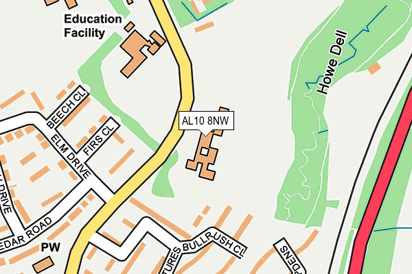AL10 8NW map - OS OpenMap – Local (Ordnance Survey) AL10 8NW map - OS OpenMap – Local (Ordnance Survey)