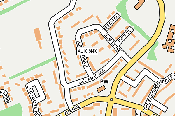 AL10 8NX map - OS OpenMap – Local (Ordnance Survey) AL10 8NX map - OS OpenMap – Local (Ordnance Survey)