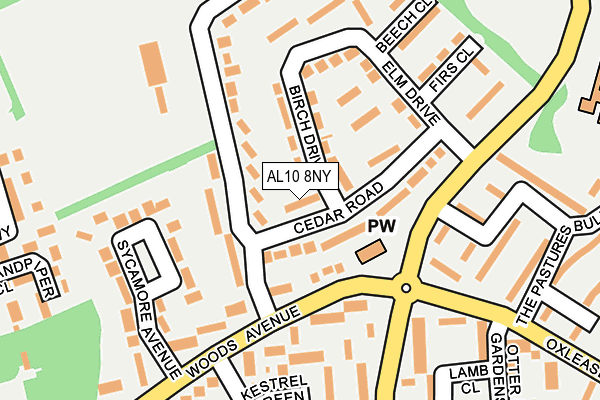 AL10 8NY map - OS OpenMap – Local (Ordnance Survey) AL10 8NY map - OS OpenMap – Local (Ordnance Survey)