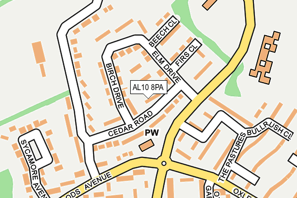 AL10 8PA map - OS OpenMap – Local (Ordnance Survey)
