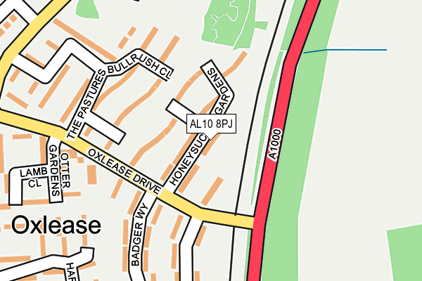 AL10 8PJ map - OS OpenMap – Local (Ordnance Survey) AL10 8PJ map - OS OpenMap – Local (Ordnance Survey)