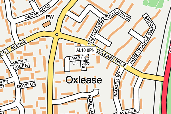 AL10 8PN map - OS OpenMap – Local (Ordnance Survey) AL10 8PN map - OS OpenMap – Local (Ordnance Survey)