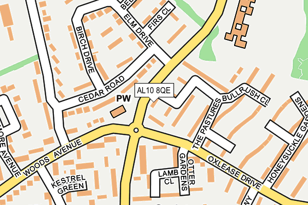 AL10 8QE map - OS OpenMap – Local (Ordnance Survey) AL10 8QE map - OS OpenMap – Local (Ordnance Survey)