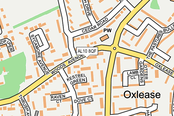 AL10 8QF map - OS OpenMap – Local (Ordnance Survey) AL10 8QF map - OS OpenMap – Local (Ordnance Survey)
