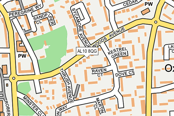 AL10 8QG map - OS OpenMap – Local (Ordnance Survey) AL10 8QG map - OS OpenMap – Local (Ordnance Survey)