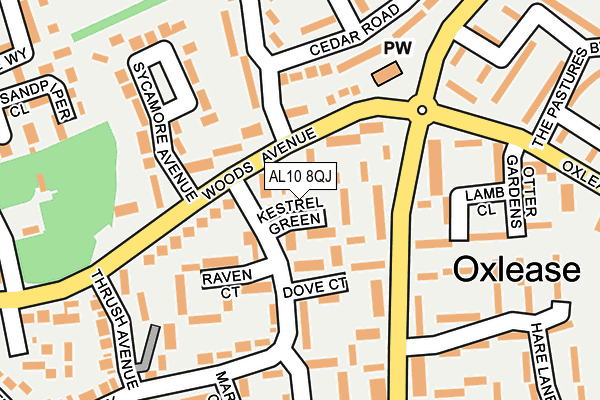 AL10 8QJ map - OS OpenMap – Local (Ordnance Survey) AL10 8QJ map - OS OpenMap – Local (Ordnance Survey)
