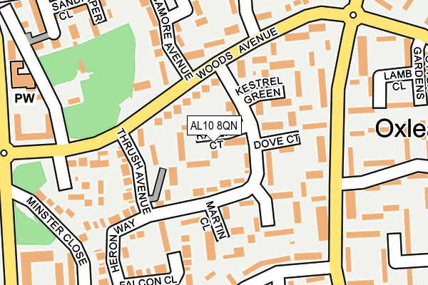 AL10 8QN map - OS OpenMap – Local (Ordnance Survey) AL10 8QN map - OS OpenMap – Local (Ordnance Survey)