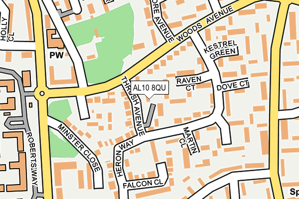 AL10 8QU map - OS OpenMap – Local (Ordnance Survey) AL10 8QU map - OS OpenMap – Local (Ordnance Survey)