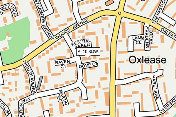 AL10 8QW map - OS OpenMap – Local (Ordnance Survey) AL10 8QW map - OS OpenMap – Local (Ordnance Survey)