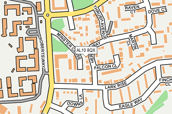 AL10 8QX map - OS OpenMap – Local (Ordnance Survey) AL10 8QX map - OS OpenMap – Local (Ordnance Survey)