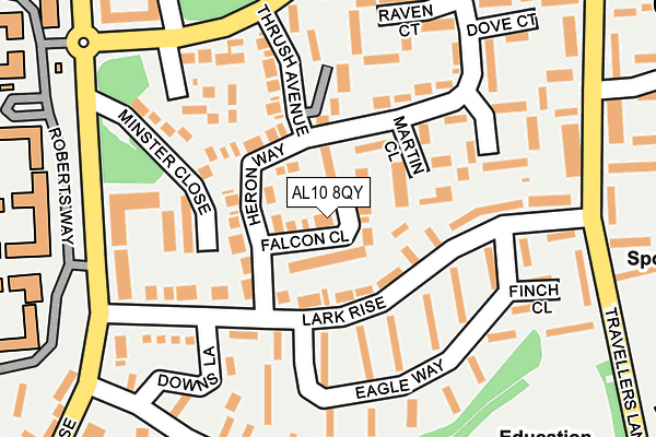 AL10 8QY map - OS OpenMap – Local (Ordnance Survey) AL10 8QY map - OS OpenMap – Local (Ordnance Survey)