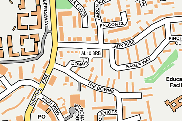 AL10 8RB map - OS OpenMap – Local (Ordnance Survey) AL10 8RB map - OS OpenMap – Local (Ordnance Survey)