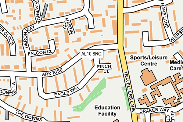 AL10 8RQ map - OS OpenMap – Local (Ordnance Survey) AL10 8RQ map - OS OpenMap – Local (Ordnance Survey)