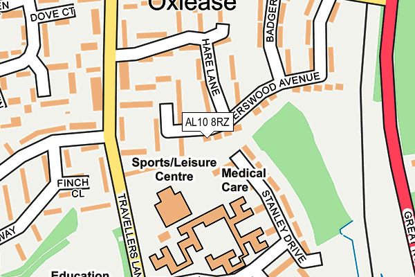 AL10 8RZ map - OS OpenMap – Local (Ordnance Survey) AL10 8RZ map - OS OpenMap – Local (Ordnance Survey)